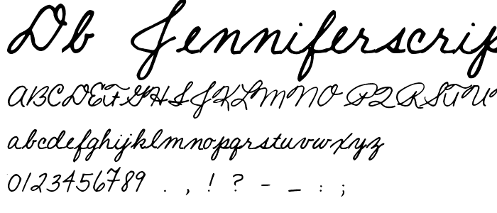 DB JENNIFERscript font